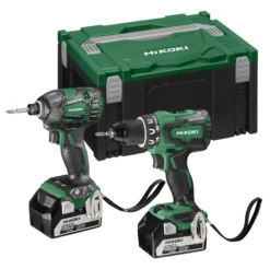 HiKOKI KC18DBDLWDZ Accu Combopack 18V Met DS18DBSL Boorschroefmachine + WH18DBDL2 Slagschroevendraaier + 2x 5Ah Accu In HSC