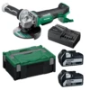 HiKOKI G18DBBALWQZ 18V Haakse Slijper 125mm Met 2x 5.0Ah Accu's En Lader In HSC II